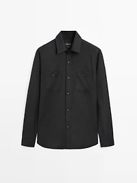 100% wool flannel overshirt