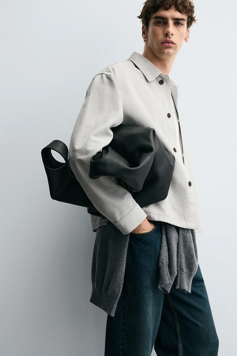 HERRINGBONE BOXY FIT OVERSHIRT