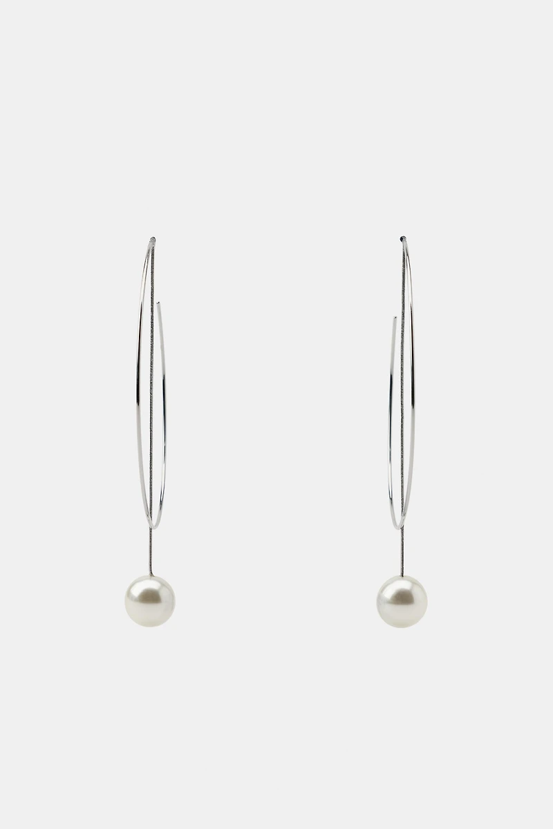 MAXI PEARL HOOP EARRINGS