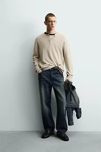 TEXTURED HENLEY JUMPER