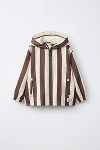 LIGHTWEIGHT STRIPED RAINCOAT