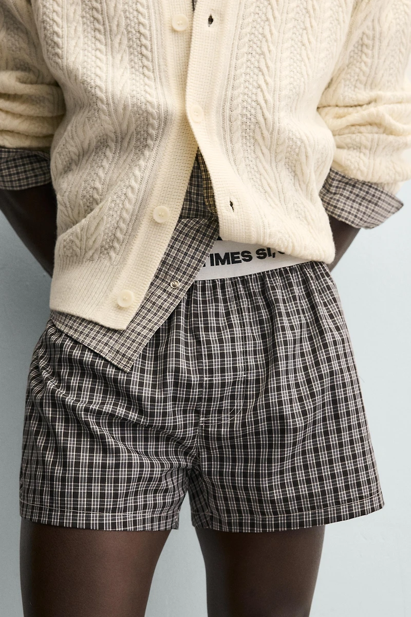 JACQUARD POPLIN BOXERS WITH WAISTBAND