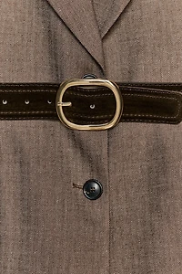 HERRINGBONE BELTED BLAZER