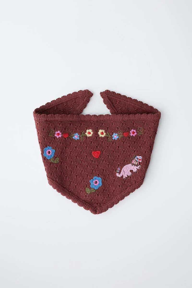 KNIT BANDANA EMBROIDERED SISSEL EDELBO X ZARA KIDS