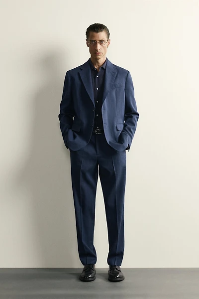 VESTE DE COSTUME REGULAR FIT EN LIN ET LAINE