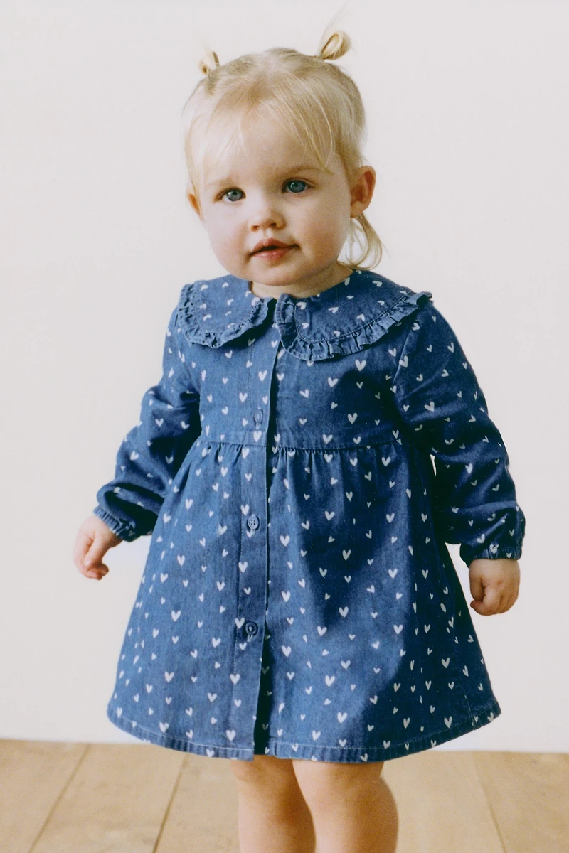 HEART DENIM DRESS AND PANTIES