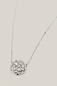 Necklace with textured round basket piece - LIMITED EDITION