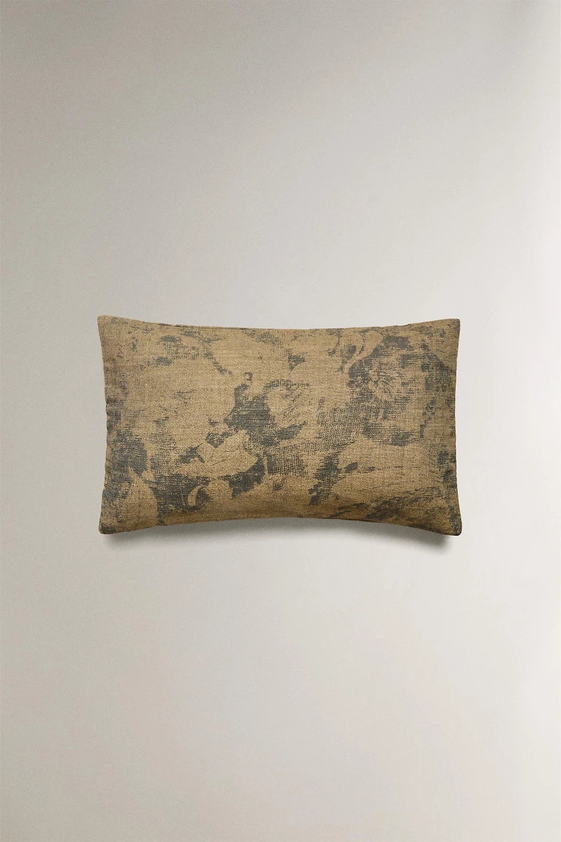 BRUSHED PRINT THROW PILLOW COVER