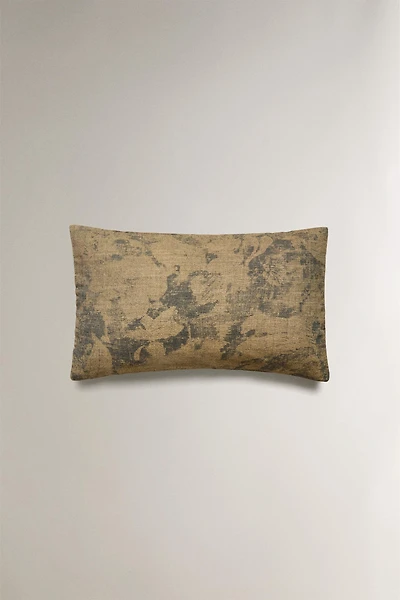 BRUSHED PRINT THROW PILLOW COVER