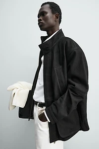 LEATHER RELAXED FIT PARKA