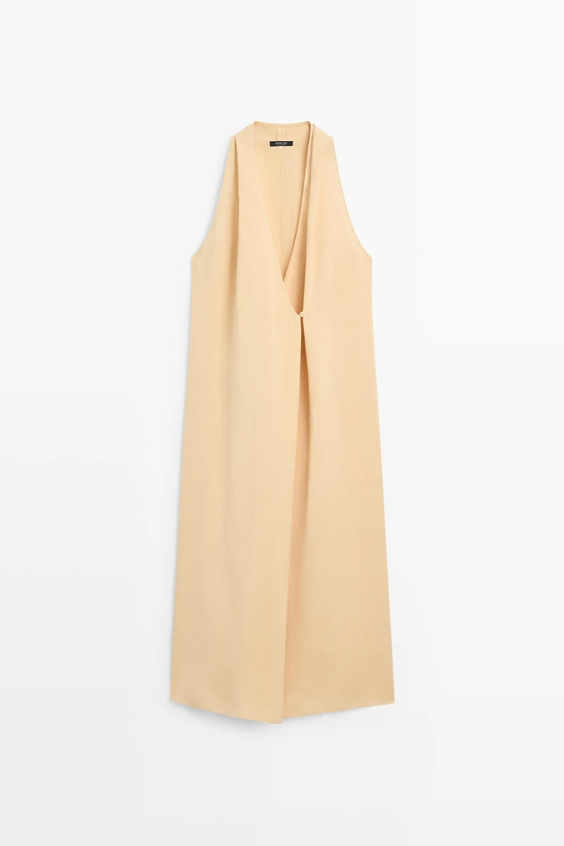 Midi dress with button detail