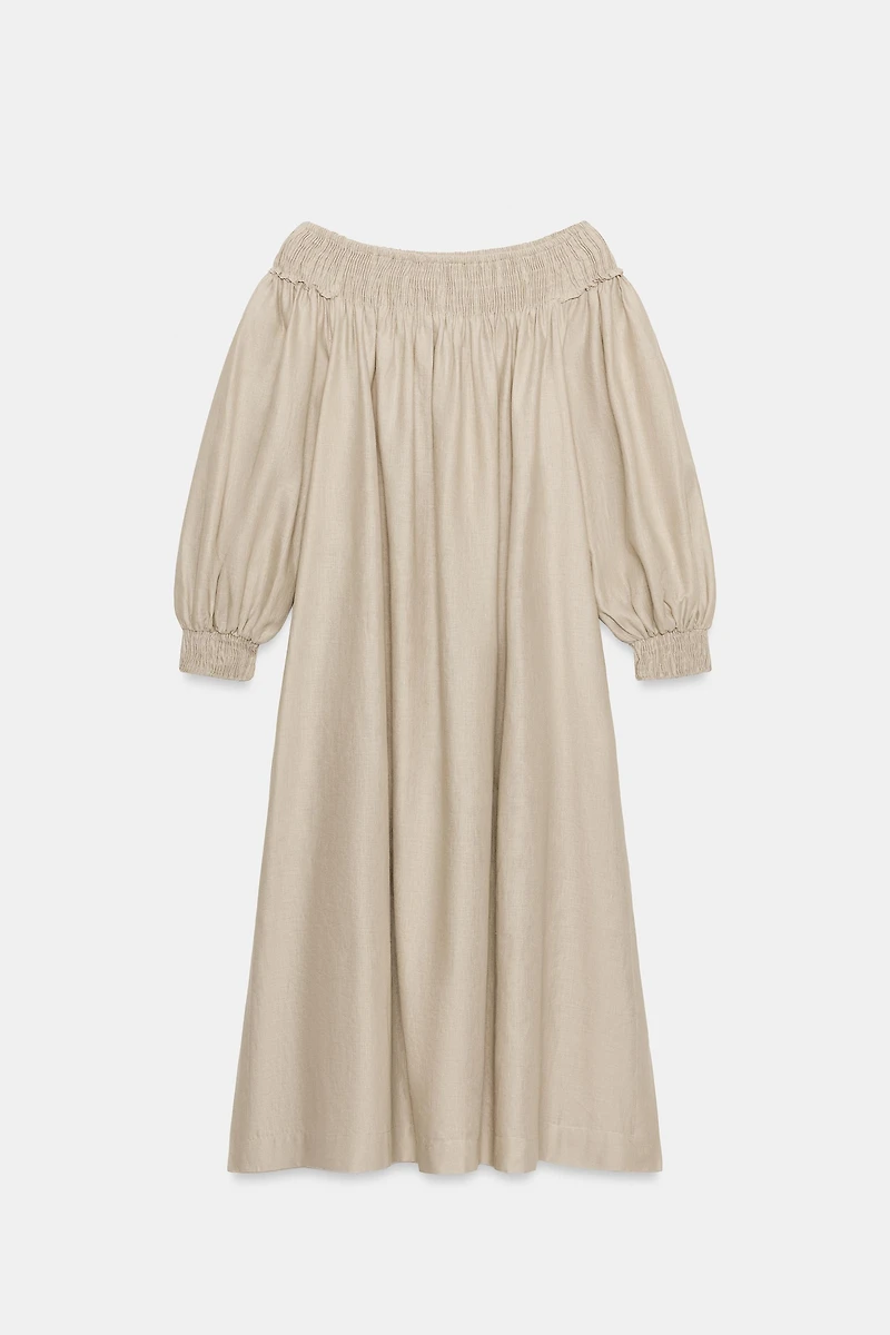 ROBE MI-LONGUE EN LIN ZW COLLECTION