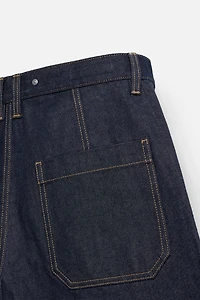 BERMUDA DENIM COUPE AMPLE SURPIQÛRES