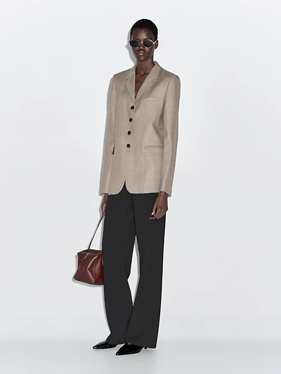 Flecked 100% wool blazer