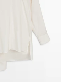 Silk blend blouse with tie detail - LIMITED