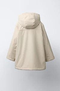 RUBBERIZED WATER RESISTANT FUR EFFECT RAINCOAT