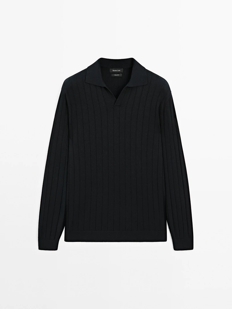 Pull polo manches longues