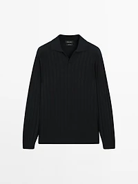 Pull polo manches longues