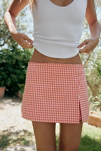 GINGHAM SKORT WITH SLIT