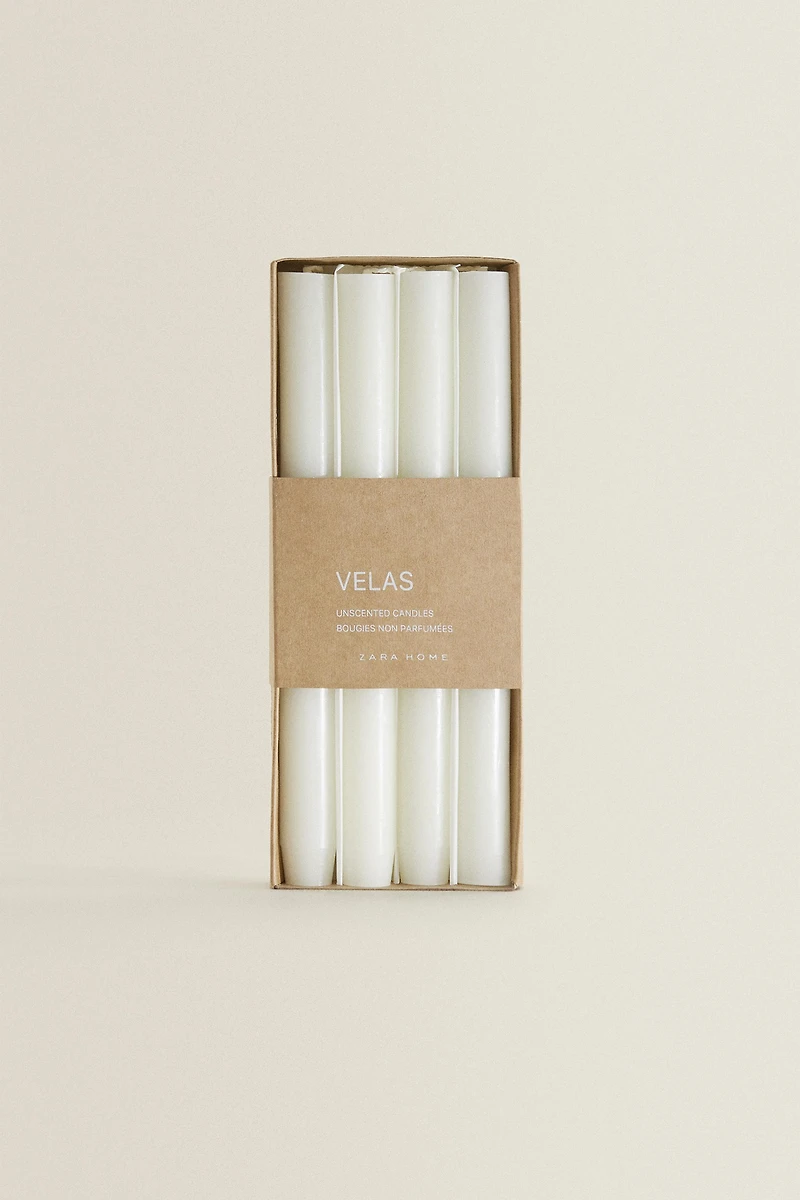 PACK BOUGIES LONGUES DÉCORATIVES CYLINDRIQUES (PACK DE 4)