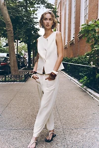 LINEN BELTED CULOTTES
