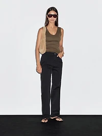 Pantalon straight mid-rise