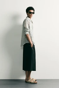 TEXTURED PLAID RELAXED FIT SHIRT