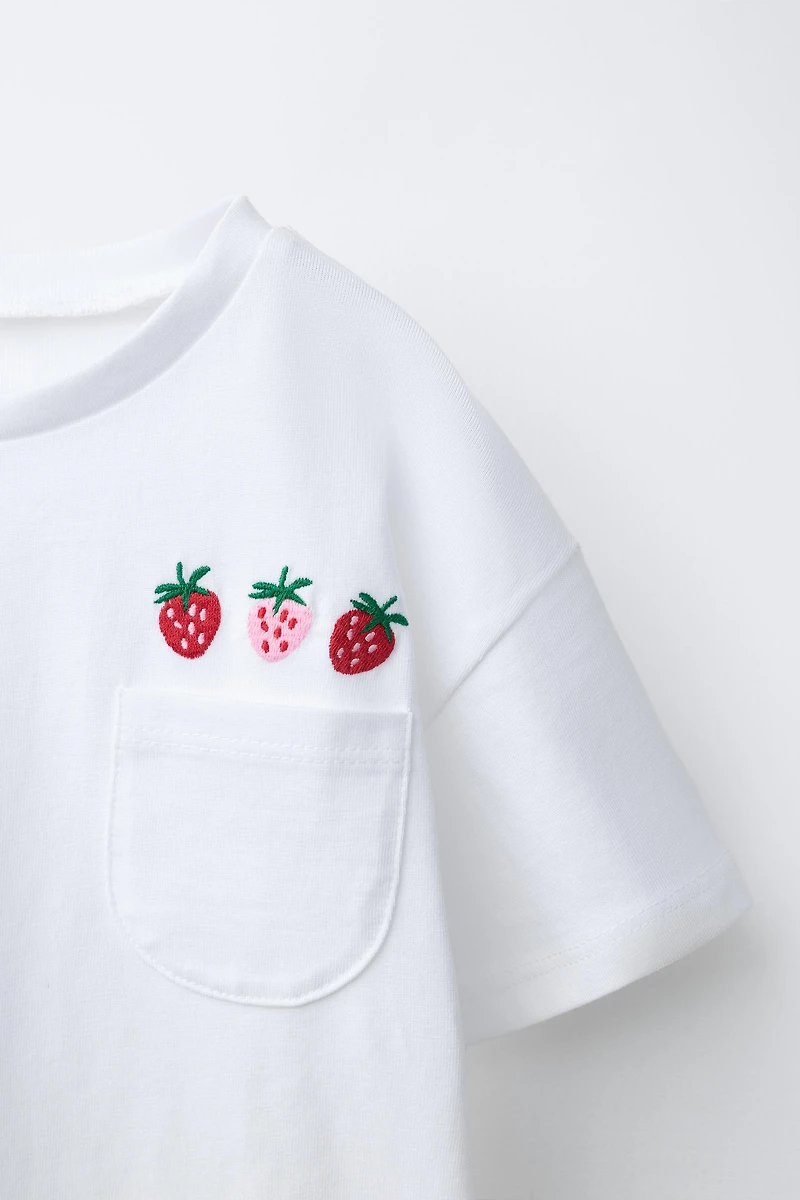 T-SHIRT POCHE BRODERIES