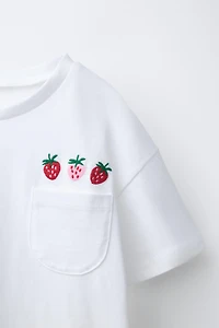 T-SHIRT POCHE BRODERIES