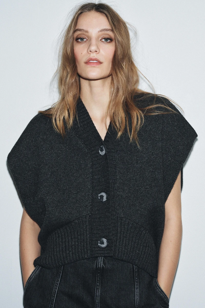 GILET AVEC LAINE OVERSIZE