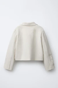 BEADED LINEN BLAZER