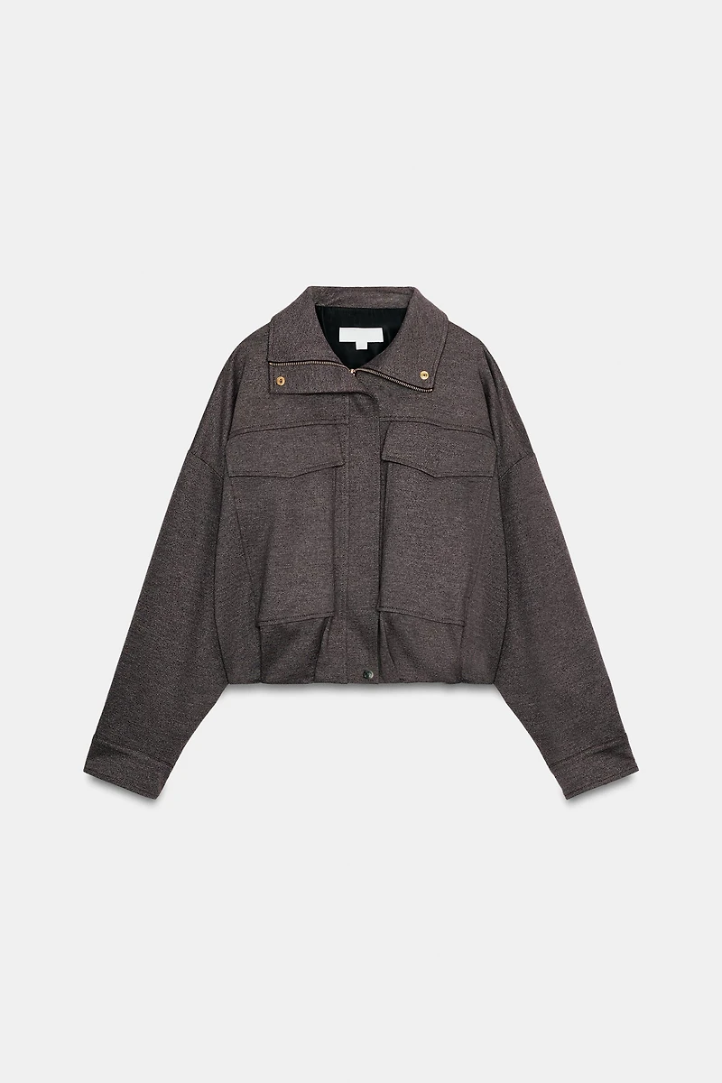 VESTE BOMBER À COL MONTANT