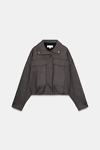 VESTE BOMBER À COL MONTANT