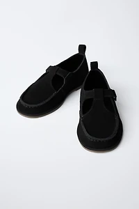LEATHER T-STRAP SHOES