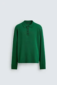 WOOL KNIT POLO SHIRT