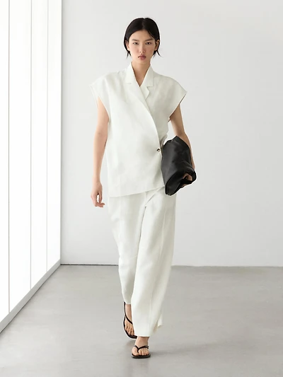 Linen barrel fit pants