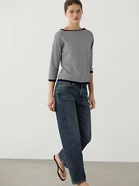 100% cotton striped knit sweater