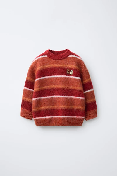 EMBROIDERED STRIPED KNIT JUMPER