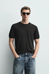 VISCOSE BLEND KNIT T-SHIRT