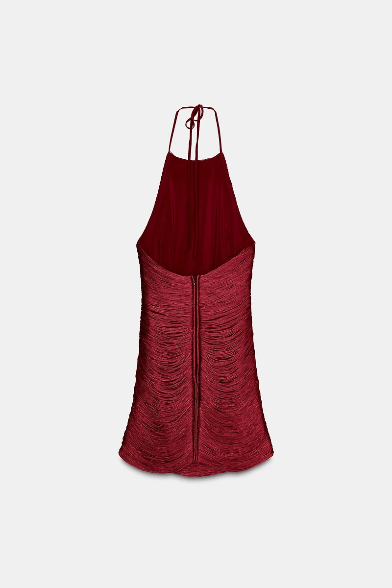 ROBE COURTE HALTER FRANGES