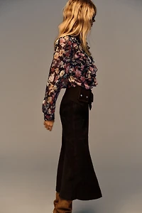 FLORAL PRINT RUFFLED BLOUSE