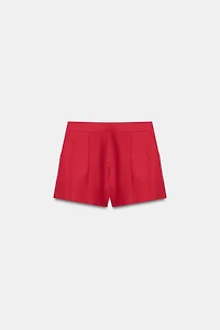 LINEN PLEATED SHORTS