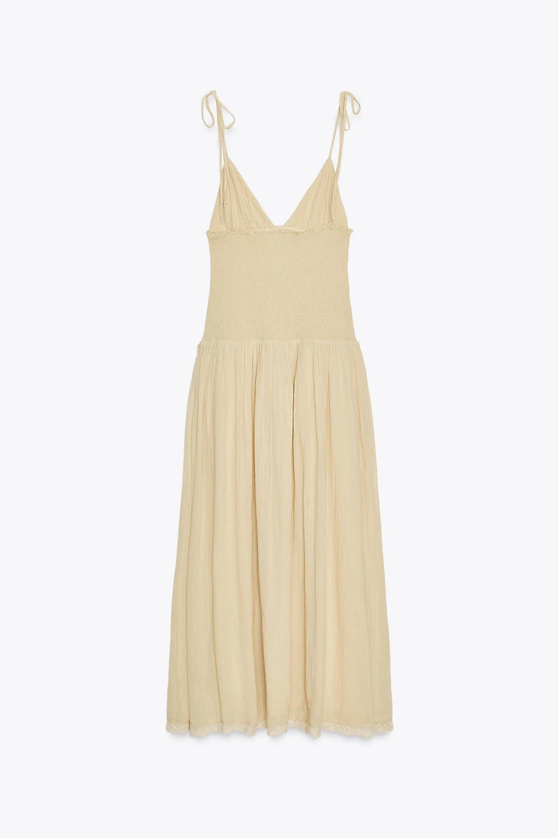 COMBINATION HONEYCOMB MIDI DRESS