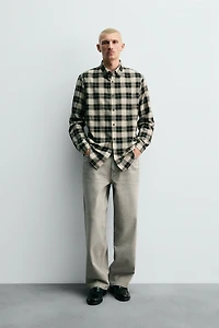 CHEMISE À CARREAUX AVEC LAINE