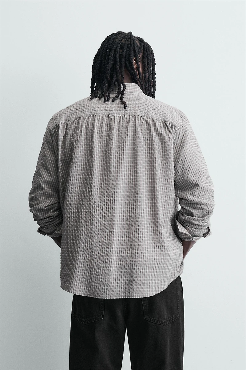 TEXTURED PLAID SHIRT
