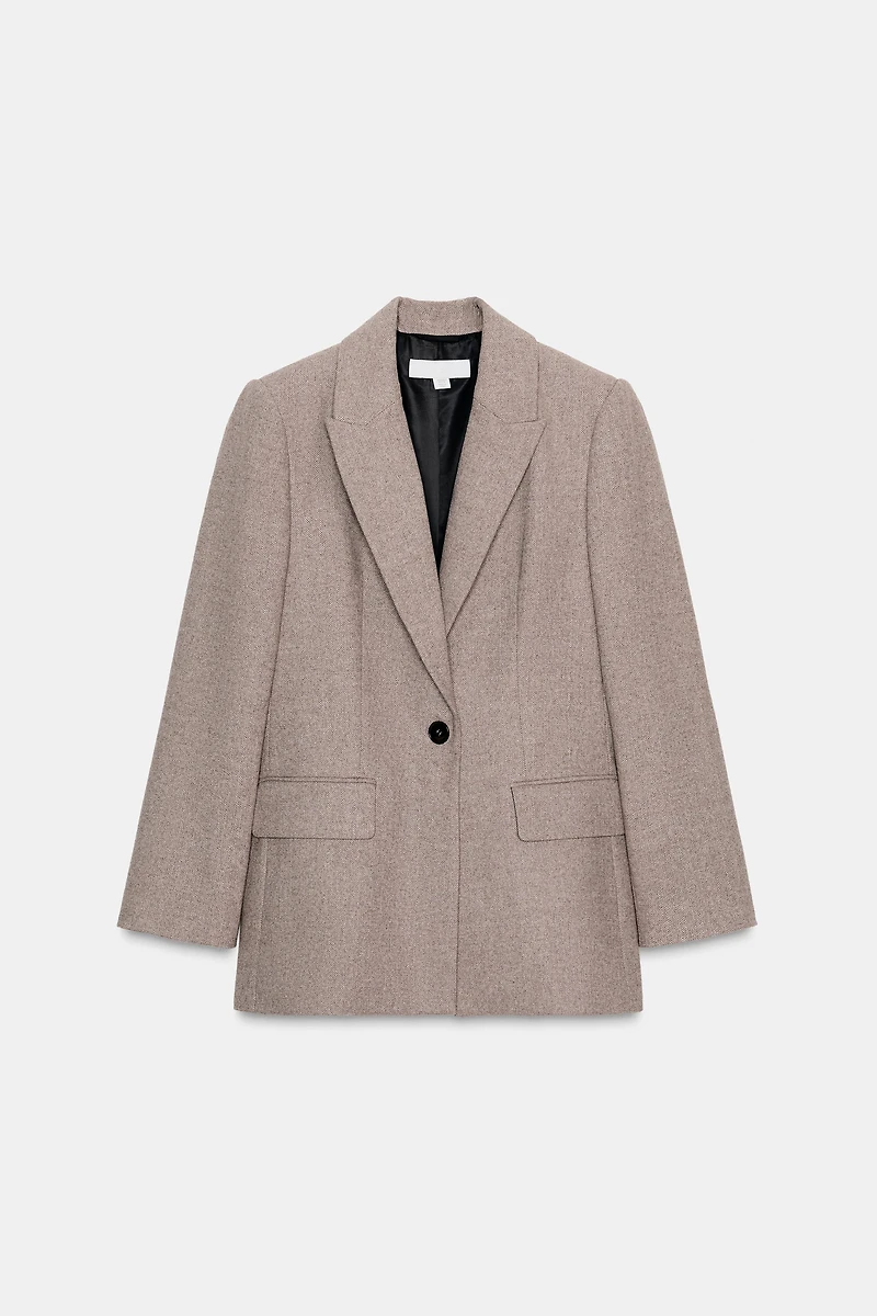 HERRINGBONE WOOL BLAZER