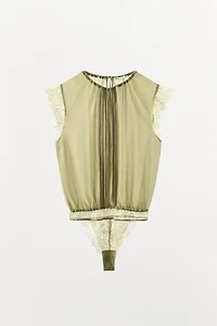 GEORGETTE LACE BLOUSE BODYSUIT