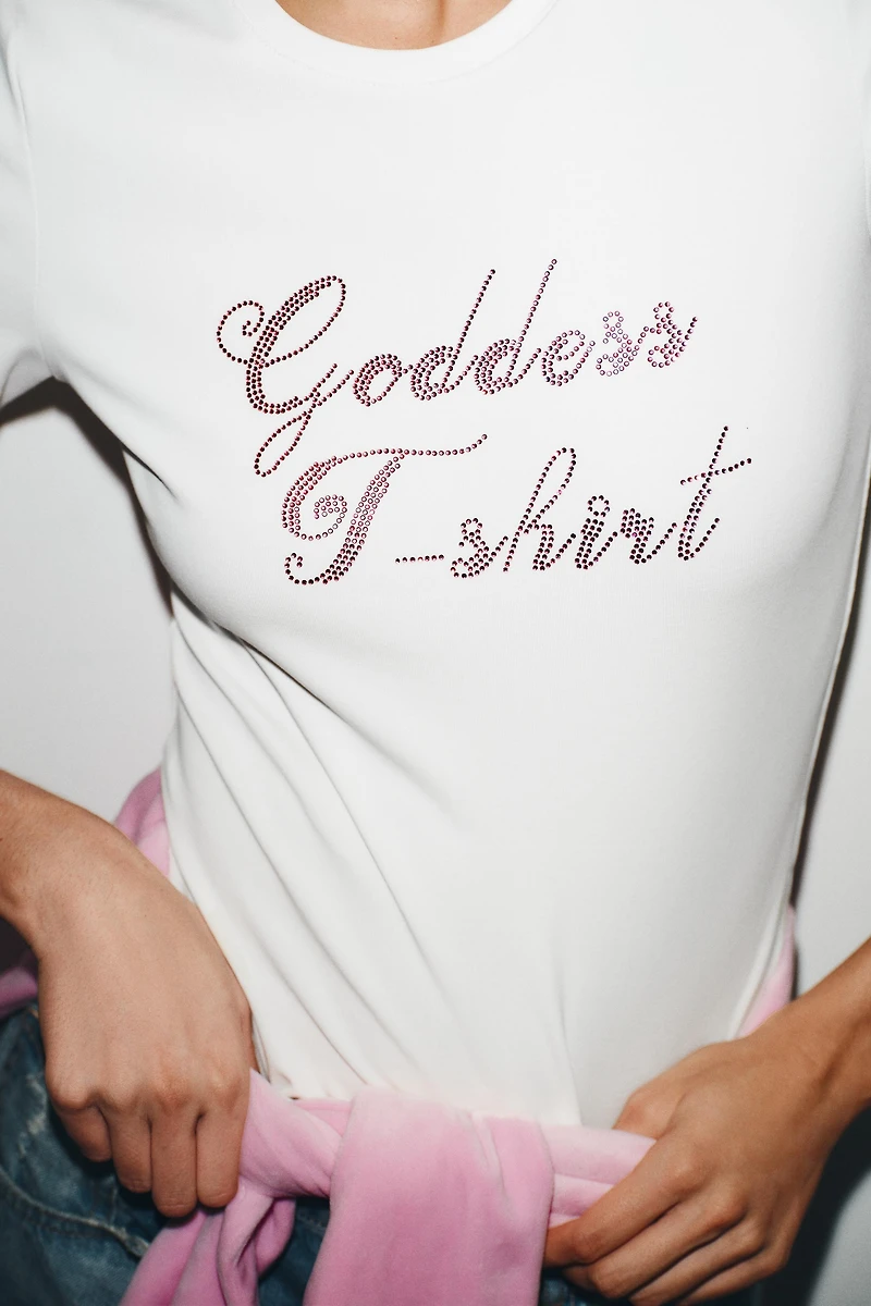 T-SHIRT INSCRIPTION STRASS