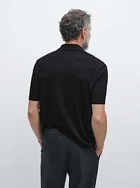 Short sleeve wool blend polo shirt