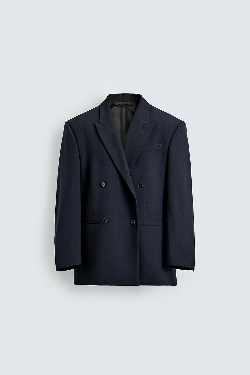 WOOL BLEND DOUBLE BREASTED BLAZER